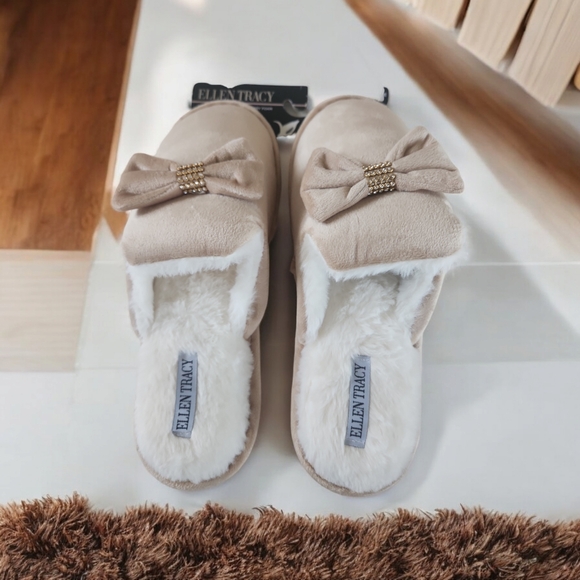NEW! Ellen Tracy women's  slippers  with memory foam Coquette Fashion Sz  10/11 - Picture 5 of 10